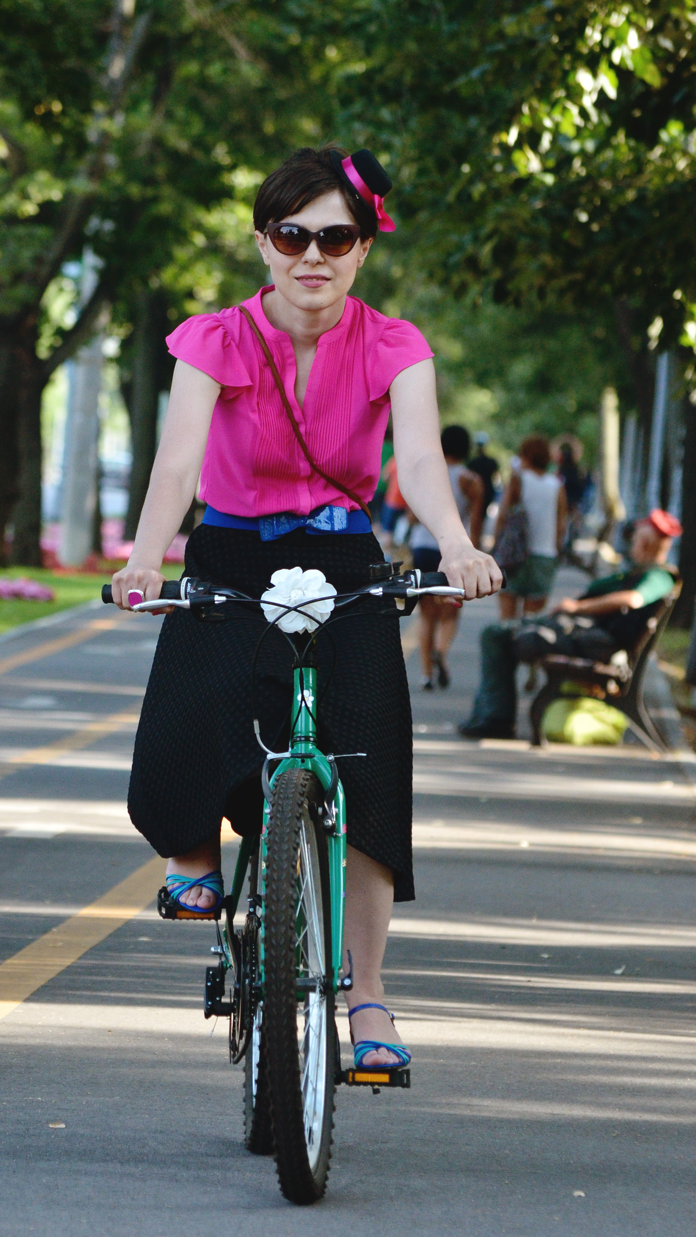 bike skirt cobalt blue sandals bright orchid chic topper 2014 Bucuresti