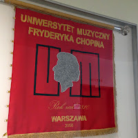 Chopin University Flag. Photo by Maja Trochimczyk