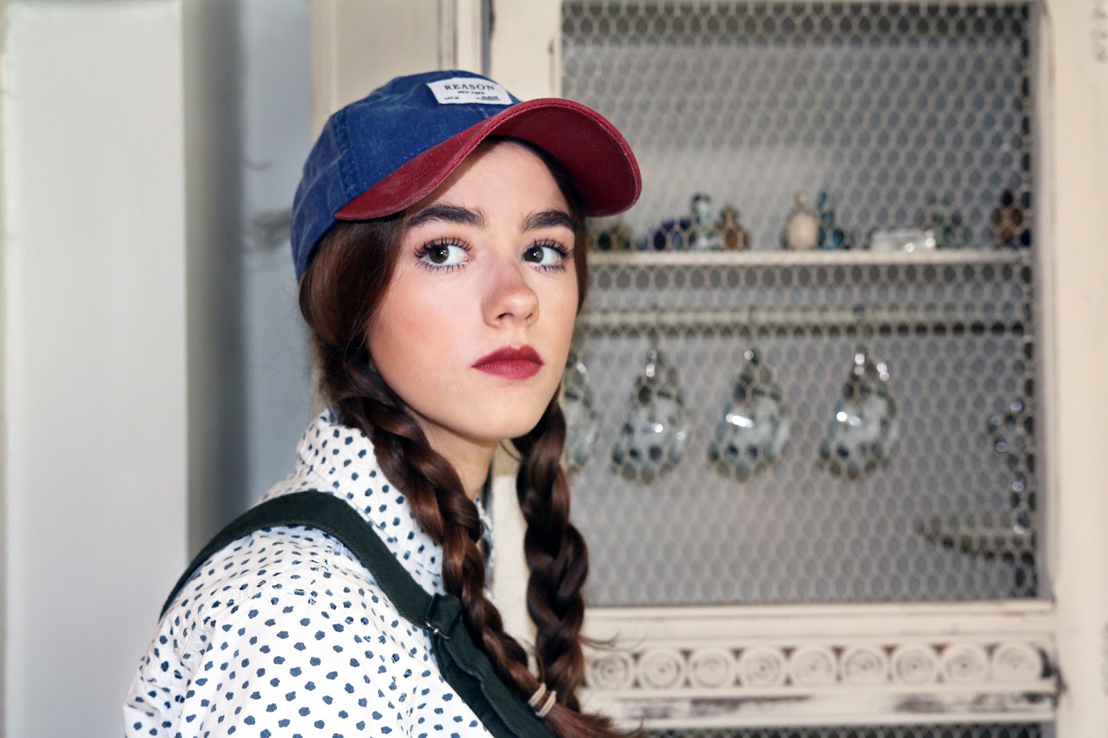 Alice in Wonderland,plaits,  Amelia, Mandeville, Jumpsuit, Mandeville Sisters, eyebrows, Blog, funny, fashion, comedy, jumpsuit, boiler suit, OOTD, Blogger, comment, witty, author, writing, Urban Outfitters, hat, cap, dungarees, dress, shirt, blouse.
