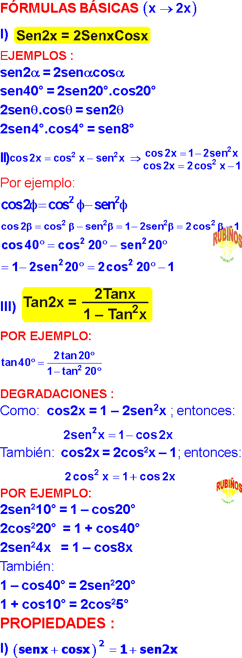 Angulo Doble Trigonometría Ejercicios Resueltos Identidades Trigonométricas De Arco Doble Pdf
