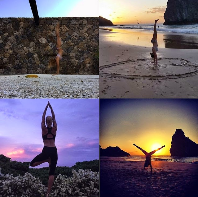 Carolina Dieckmann e outras famosas praticando ioga