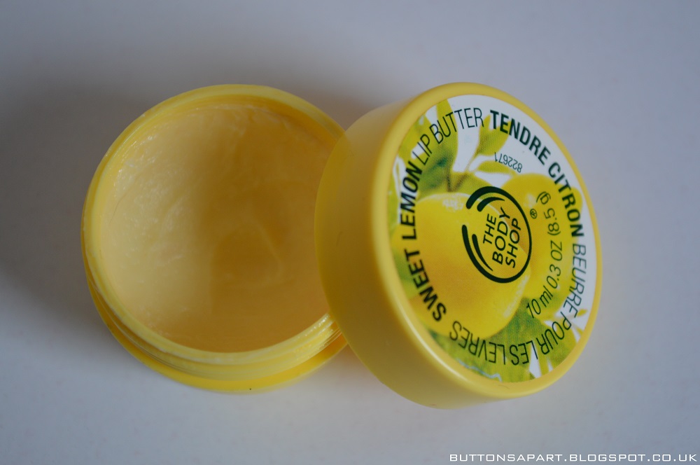 Buttons Apart the body shop sweet lemon lip butter review