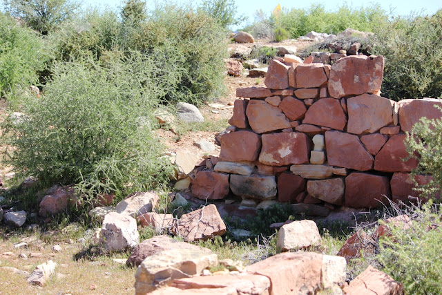 Remains of street with stone walls of houses. Silver Reef, Utah Remains of street with stone walls of houses. Silver Reef, Utah