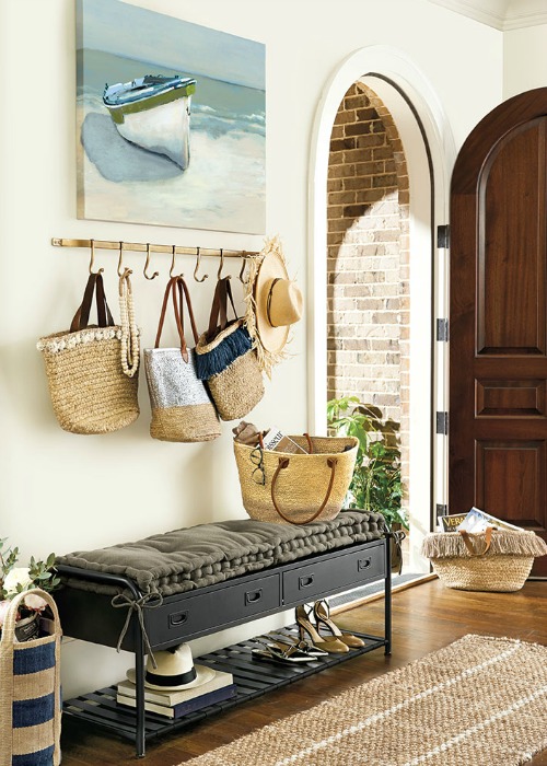 Simple Coastal Entryway Storage Ideas with Benches ... Simple Coastal Entryway Storage Ideas with Benches ...