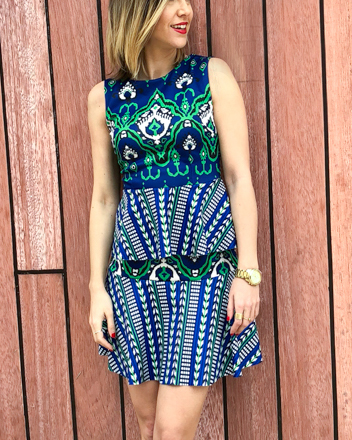 Fitness And Chicness-Vestido estamapado azul y verde-Vestido y Tacon-7