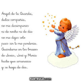 Imágenes de Ángeles con frases oración angel de la guarda niño