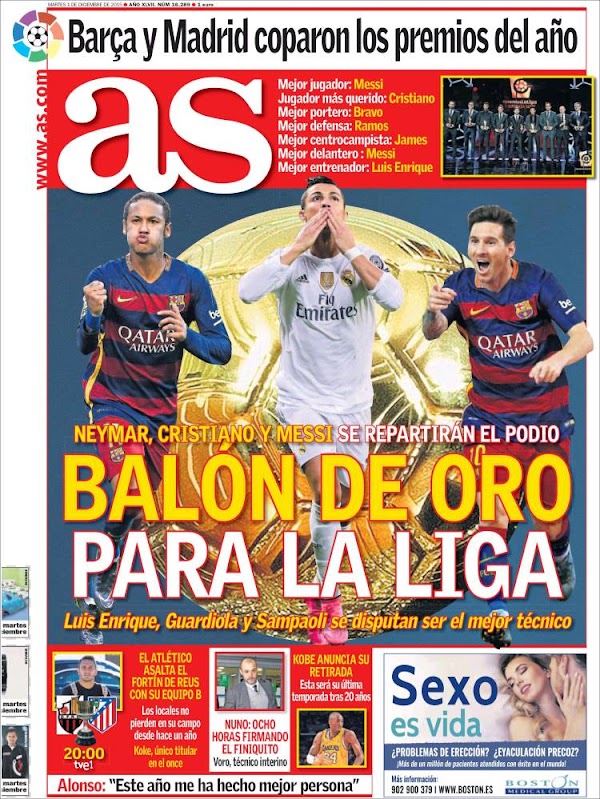 Real Madrid, AS: "Balón de oro para la Liga"