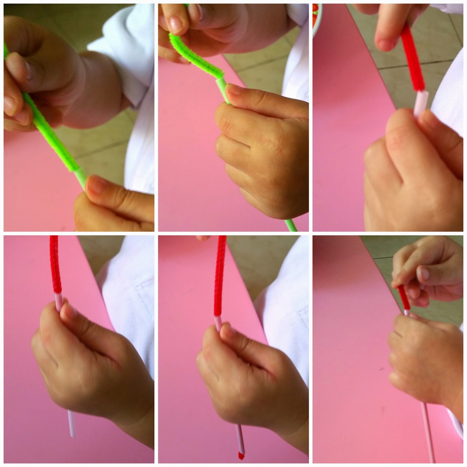 UGLYFATCHICK Fine Motor Skill Straws and pipe cleaners