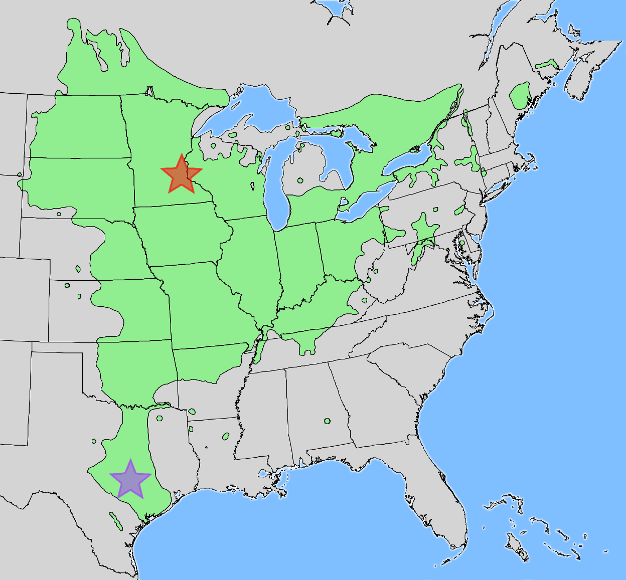 7. Bur Oak range , source , and me