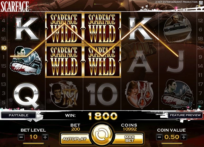 Scarface Video Slot Screen