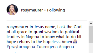 Stop Praying To God While You're Naked,Fan Slams Actress Rosy Meurer  