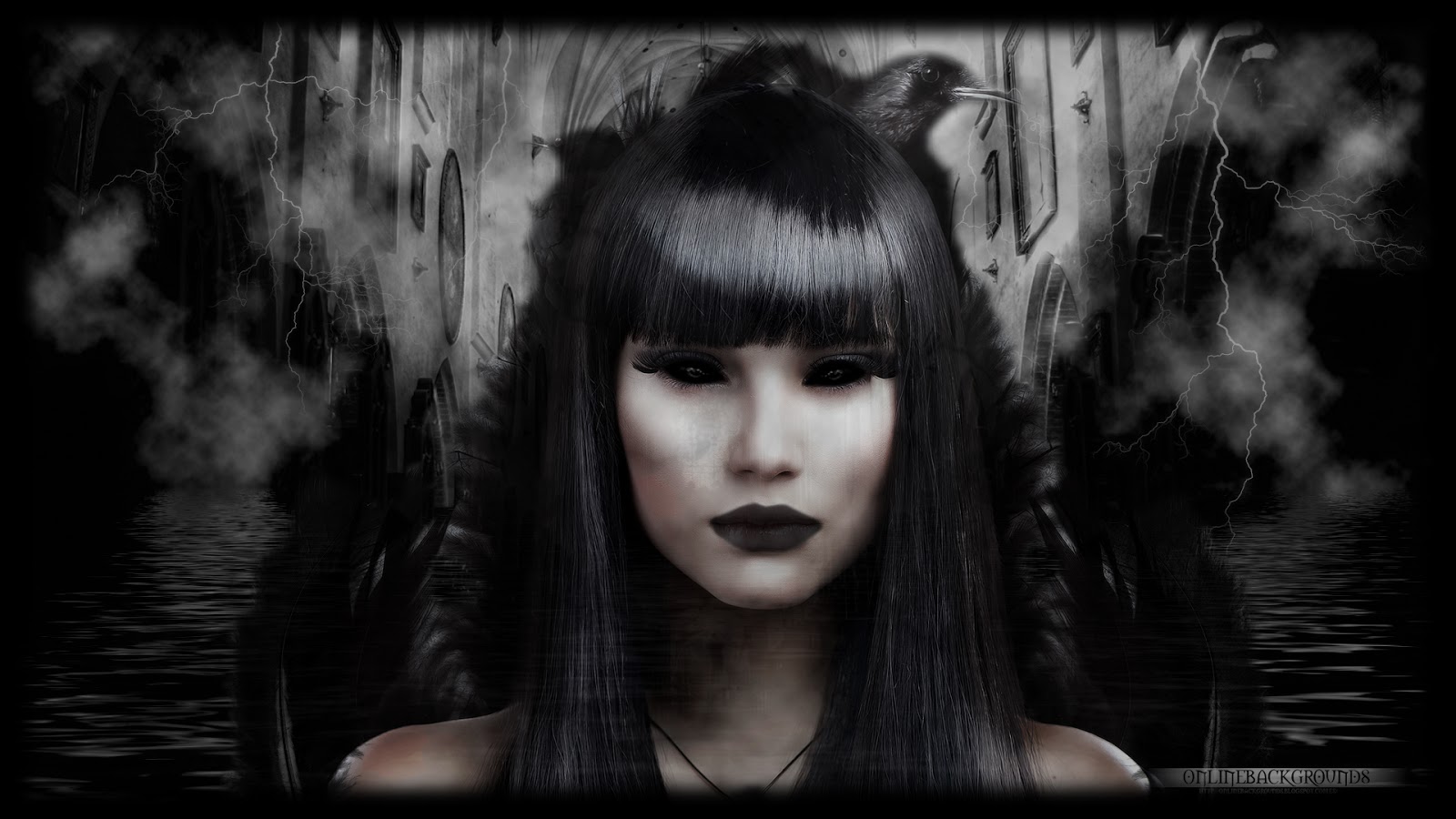Onlinebackgrounds: Gothic Woman PC Wallpaper
