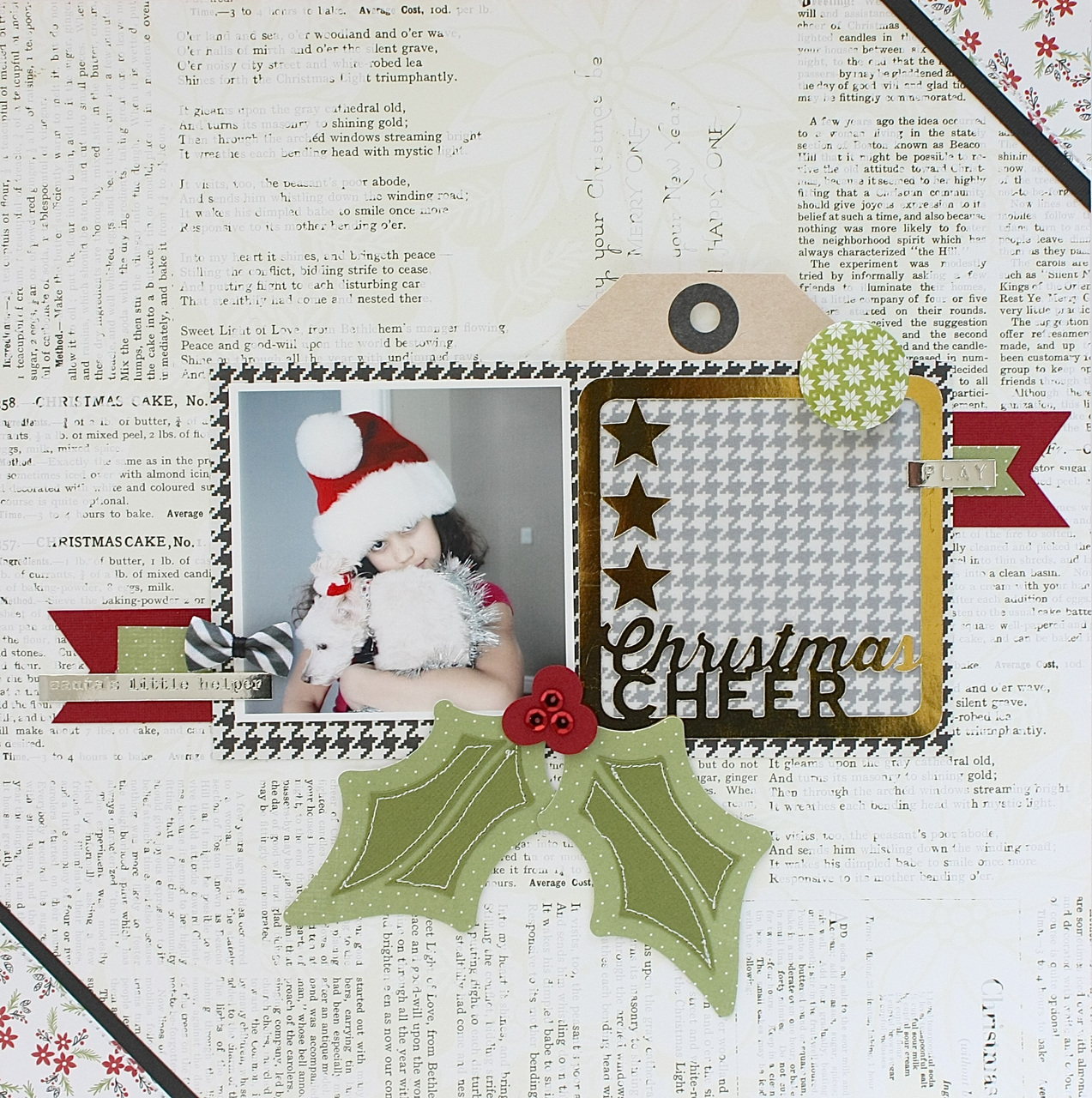 Christmas Scrapbook Page by Sherri Funk using Christmas Cheer & Winter Wishes and Merry Merry Digital Cut Files by 17turtles