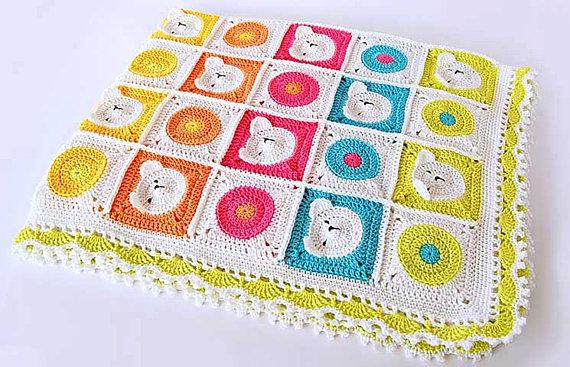 Bear baby blanket Crochet pattern