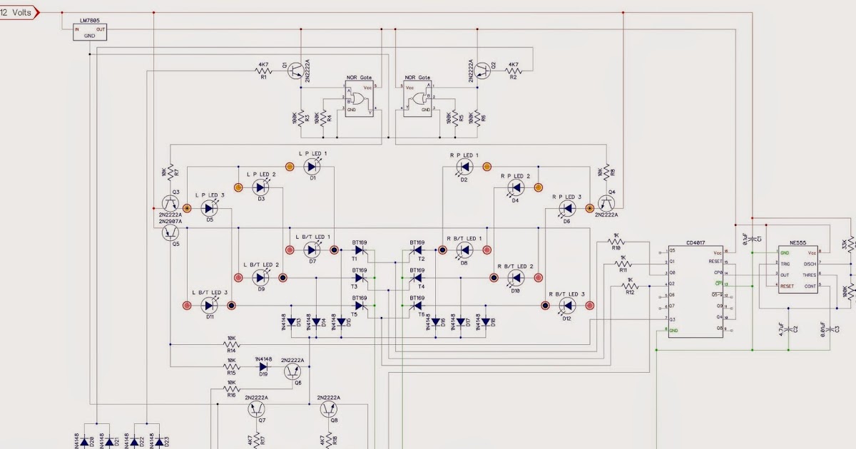 Making a Modified "Chasing" Car Tail Light Circuit | Circuit Diagram Centre