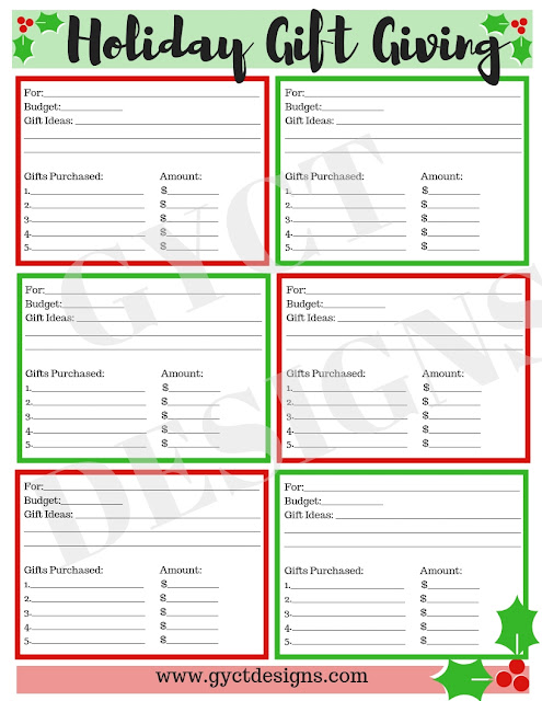 Stay organized this holiday season with this free holiday gift giving printable