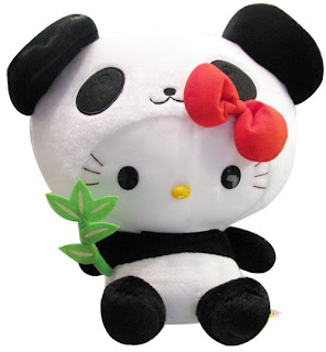 Hello Kitty soft plush toy in panda costume