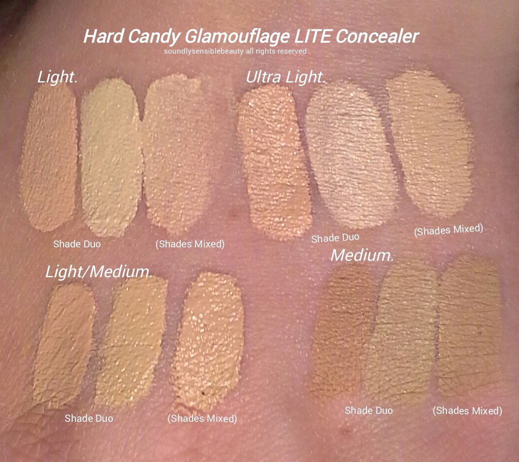 Hard Candy Glamoflauge LITE Concealer Review & Swatches of Shades