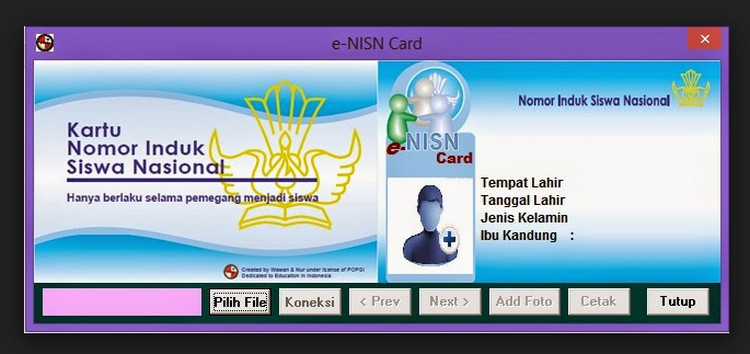 ENISN Aplikasi Cetak Kartu NISN berbasis dapodik