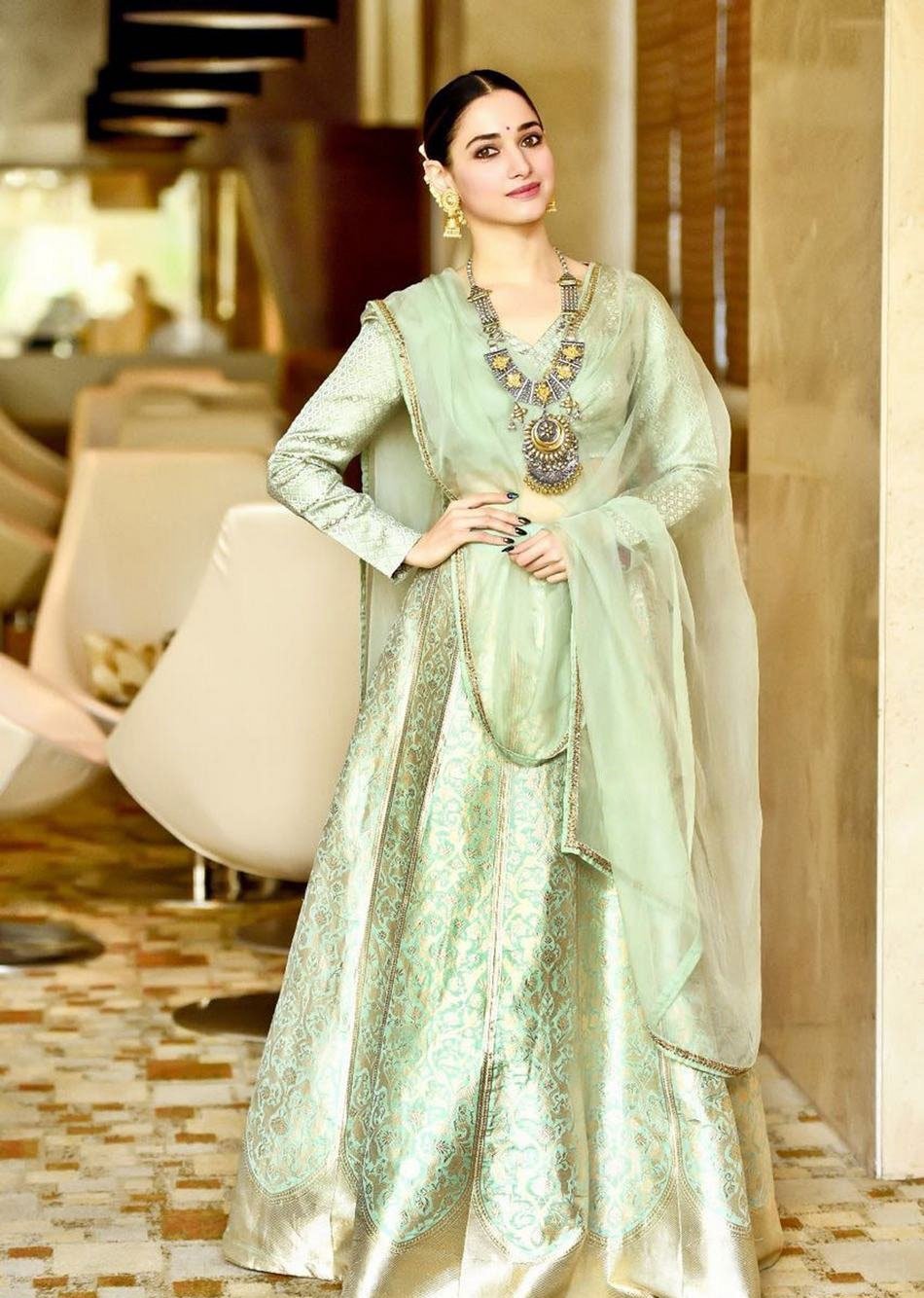 Tamannaah Latest Hot Photos In Green Dress