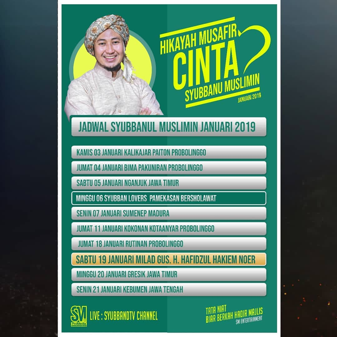 Jadwal Syubbanul Muslimin Januari 2019 Lengkap Terbaru Update Sholawat