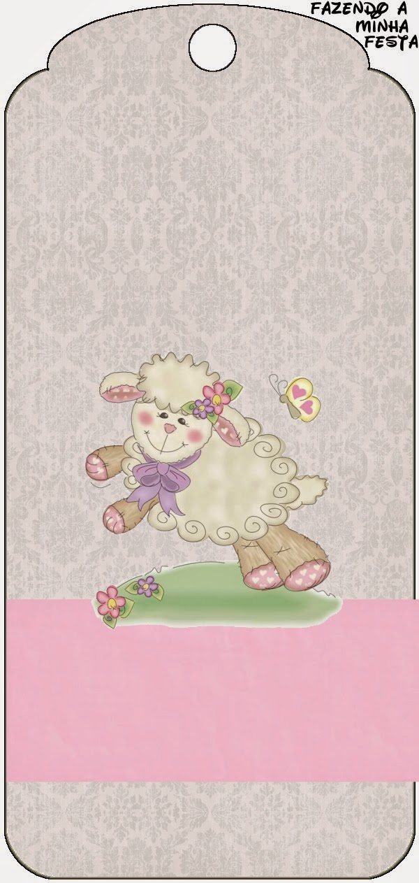 Little Sheep in Pink  Free Printable Tags.