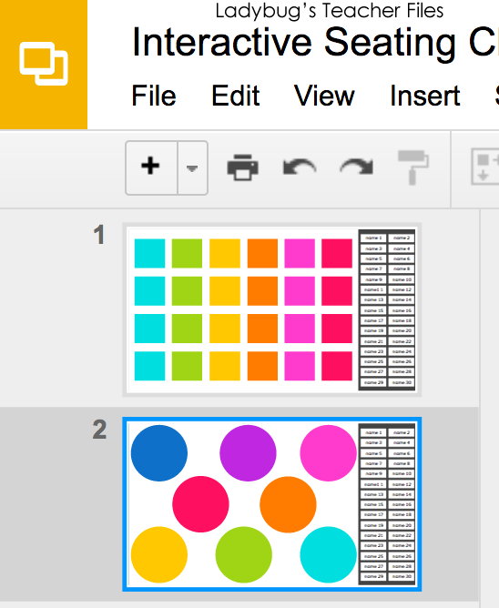 Interactive Seating Chart Classroom