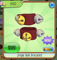 A GIF showing the different colours of the Jingle Bell Bracelet on Animal Jam.