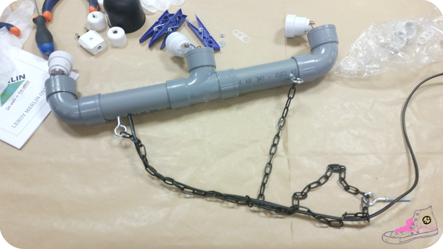 lampara de tubos de pvc patypeando