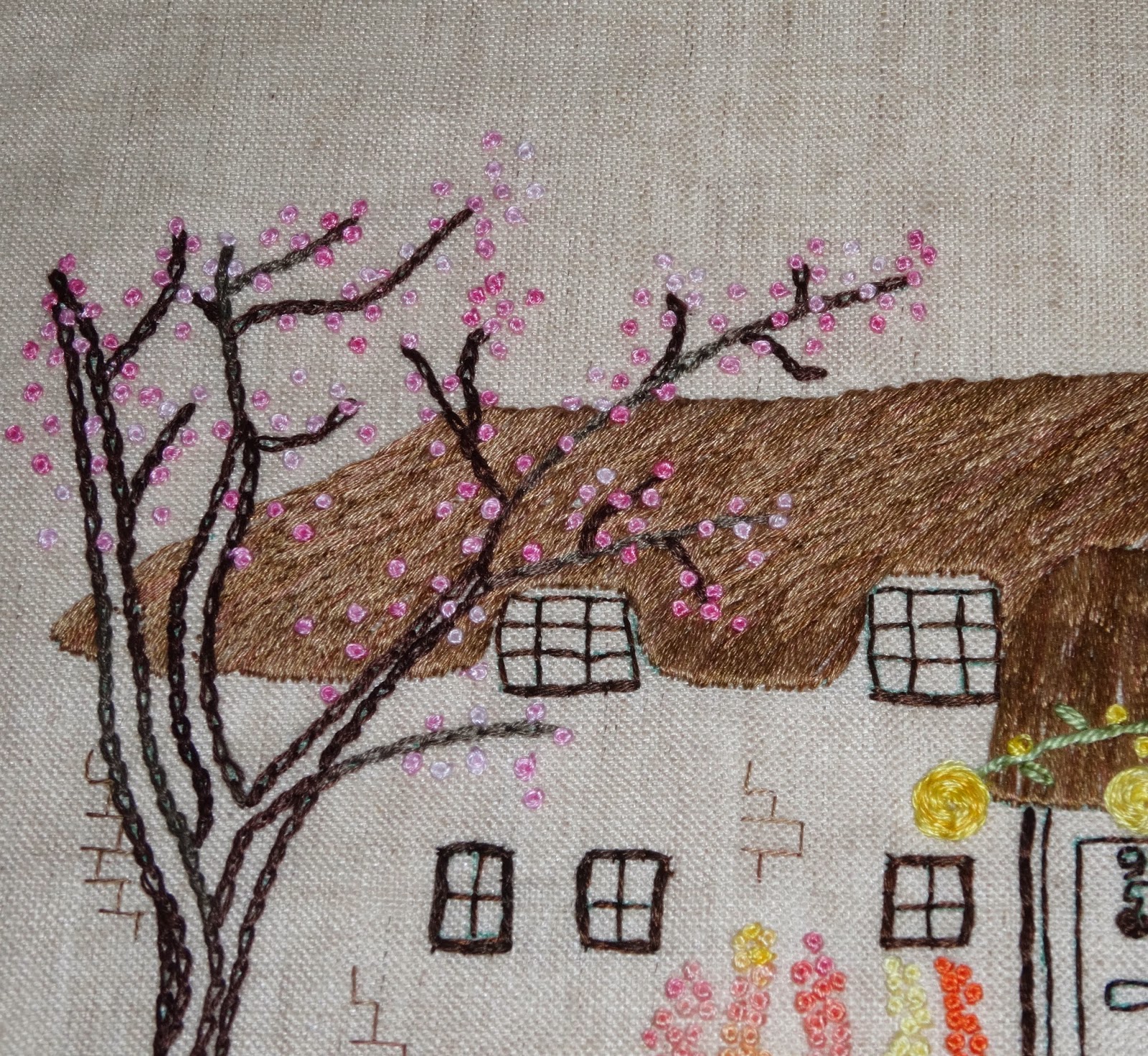 Emily's Cupboard Cottage Garden Embroidery finally finished!