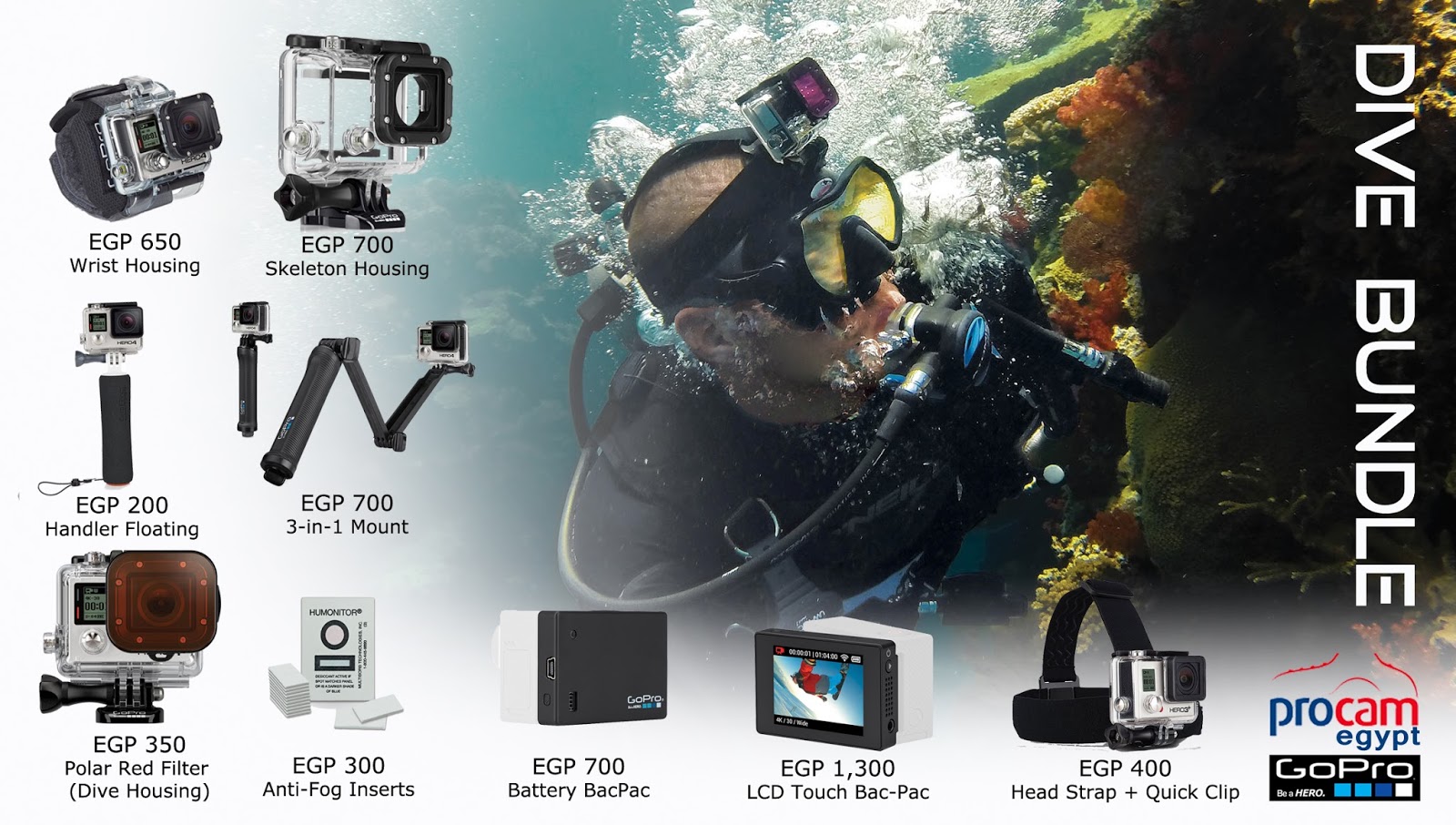 ProCam Egypt … The Photography Shop Scuba diving bundle by GoPro