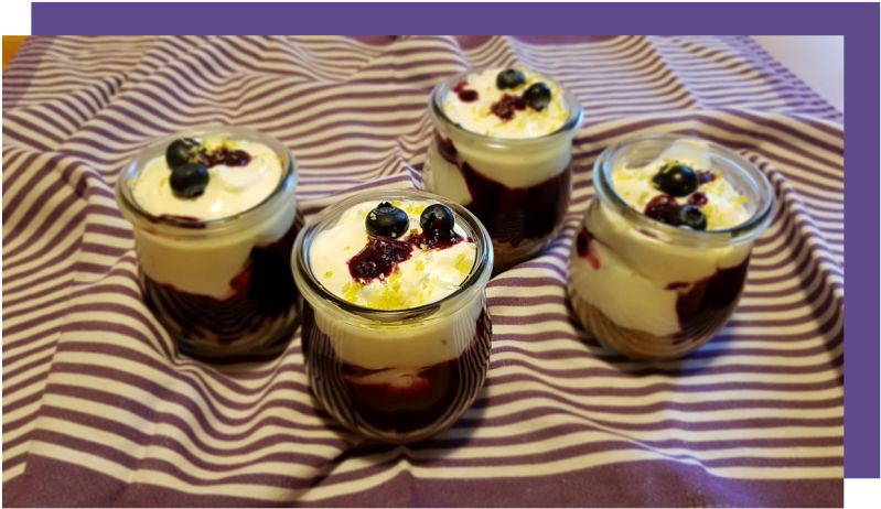 [Food] Frischkäsedessert mit Heidelbeeren und Lavendel