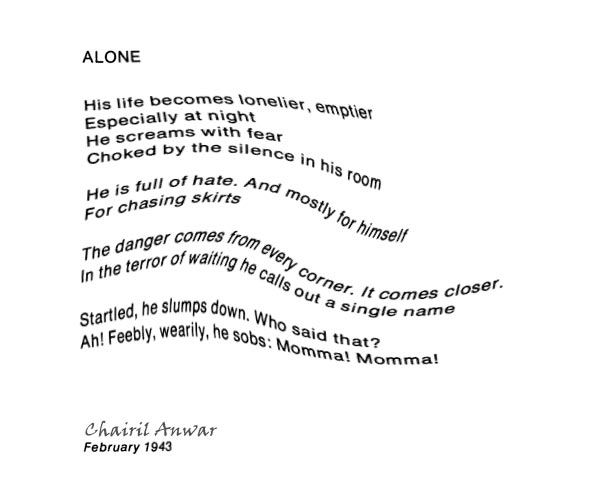 Alone: Translate form Puisi Sendiri – Chairil Anwar 
