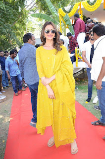 Actress Rakul Preet Singh Stills From Rajini Film Corporation Production No 1 Movie Launch Actress Rakul Preet Singh Stills From Rajini Film Corporation Production No 1 Movie Launch