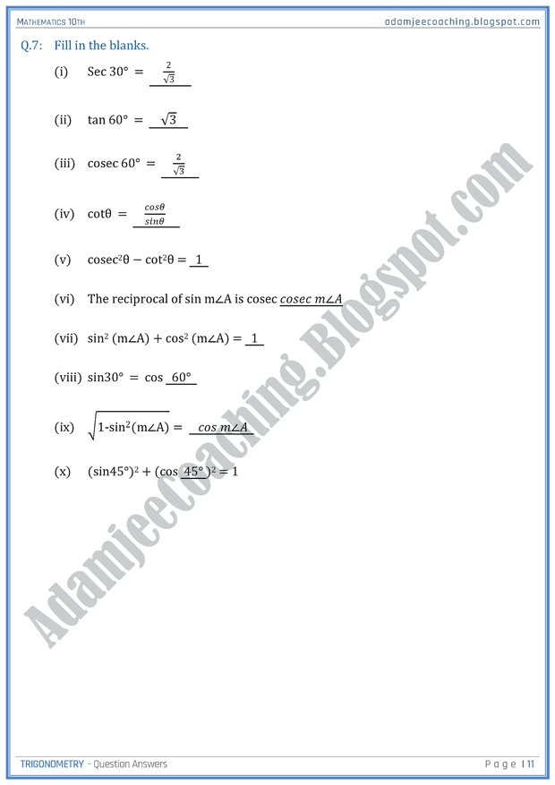 adamjee-coaching-trigonometry-question-answers-mathematics-10th