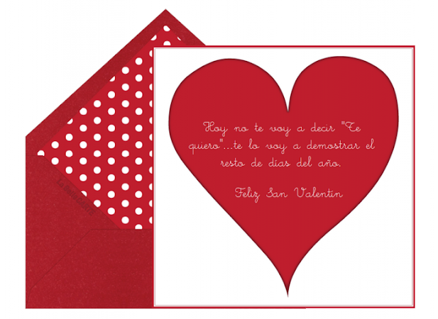Felicita San Valentín en forma de carta