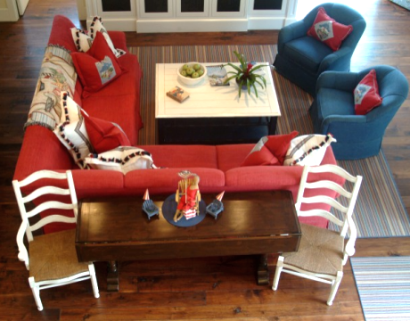 cozy living room Nantucket style