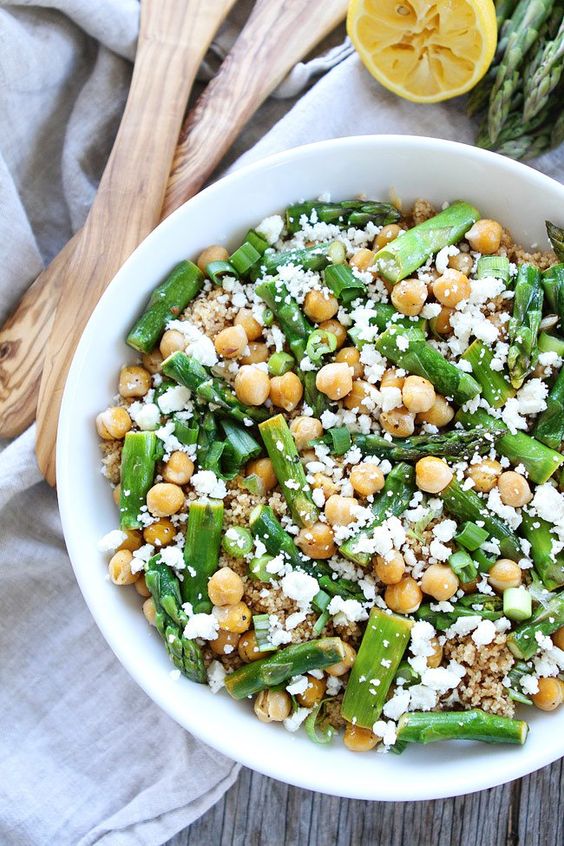 Asparagus Chickpea Quinoa Salad Simple Delicious Desserts