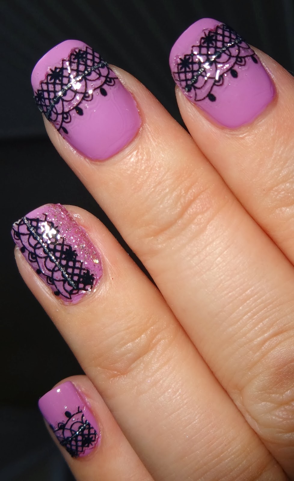 Wendy's Delights Sparkly Nails Midnight Lace Nail Stickers