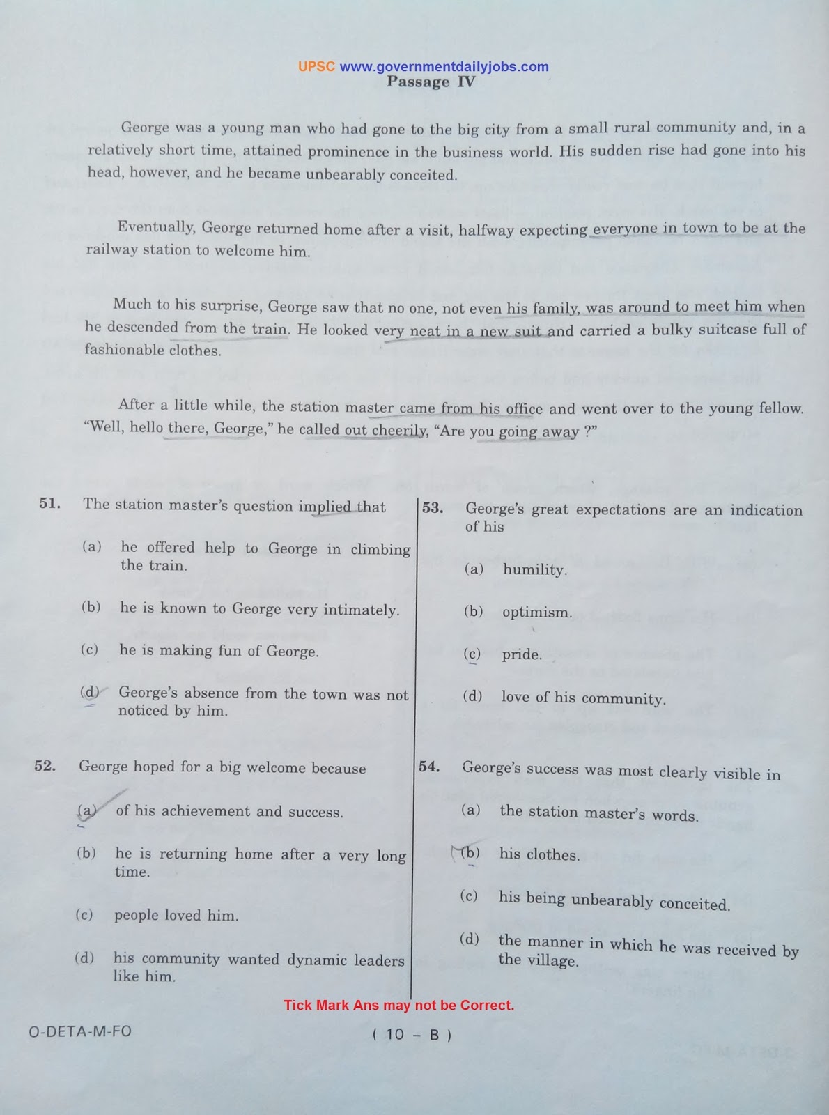 UPSC ENGLISH QUESTION PAPER