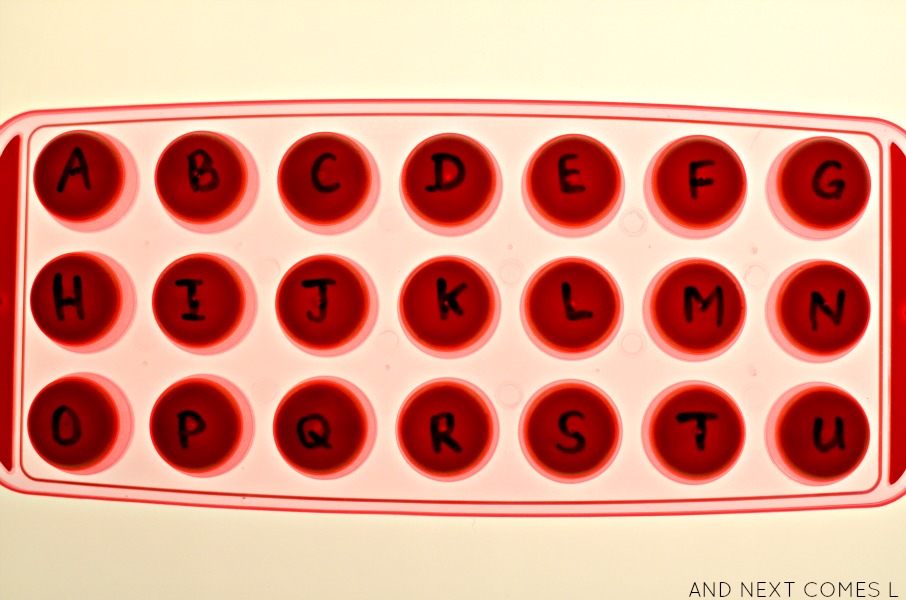 Alphabet "keyboard" on the light table from And Next Comes L