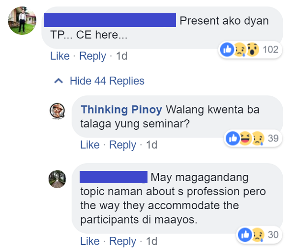 Engineer shares photo from alleged overpriced CPD seminar