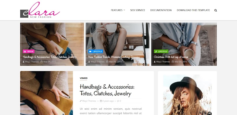 Clara Free Blogger Template