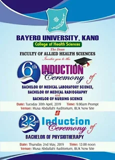 BUK Induction Ceremonies of College of Health Sciences 2018/2019
