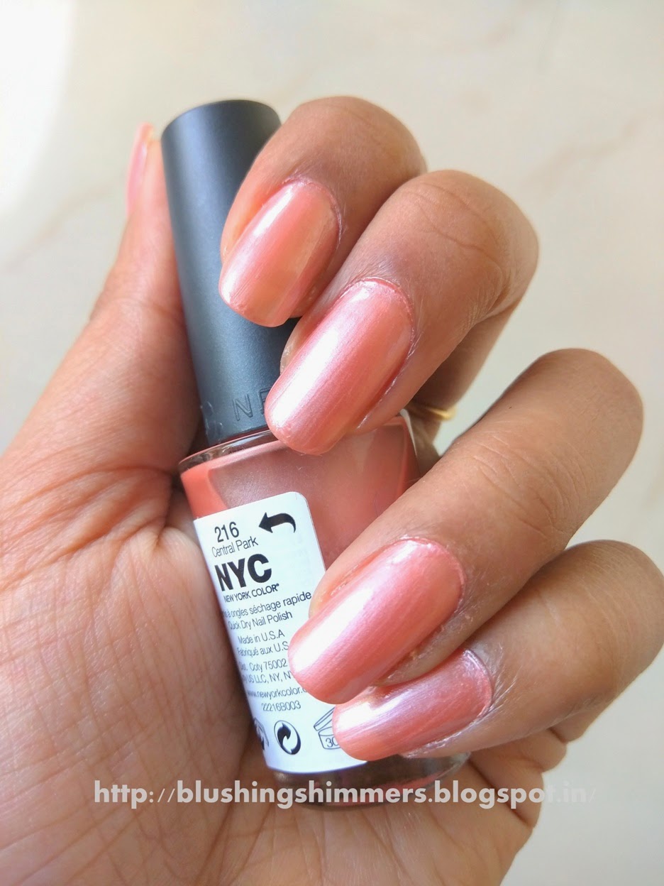 Blushing Shimmers NYC Minute Nail Polish Central Park