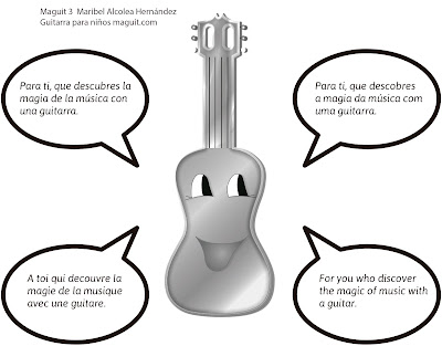 Guitarra para niños Guitarra para niños saludando