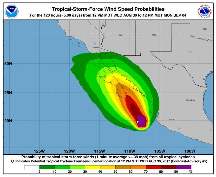 Se forma la Tormenta Tropical Lidia en el Océano Pacífico