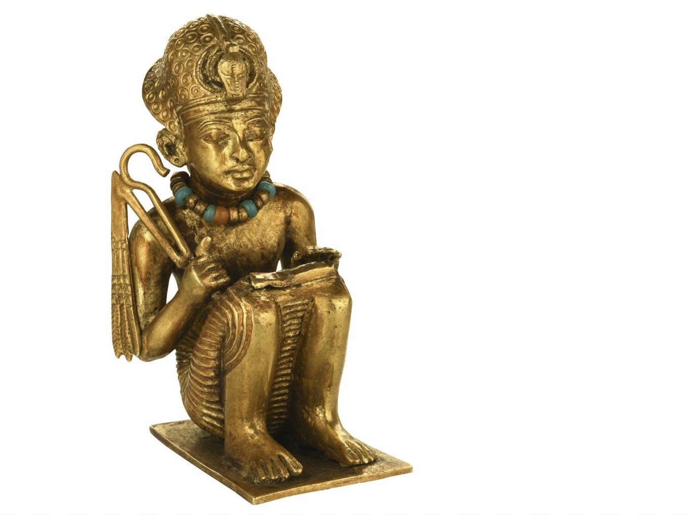 Statuette Pharaon sur son trône 23 cm en Albâtre