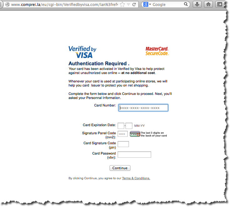 PhishingPier unusal card activity detected Credit card phishing