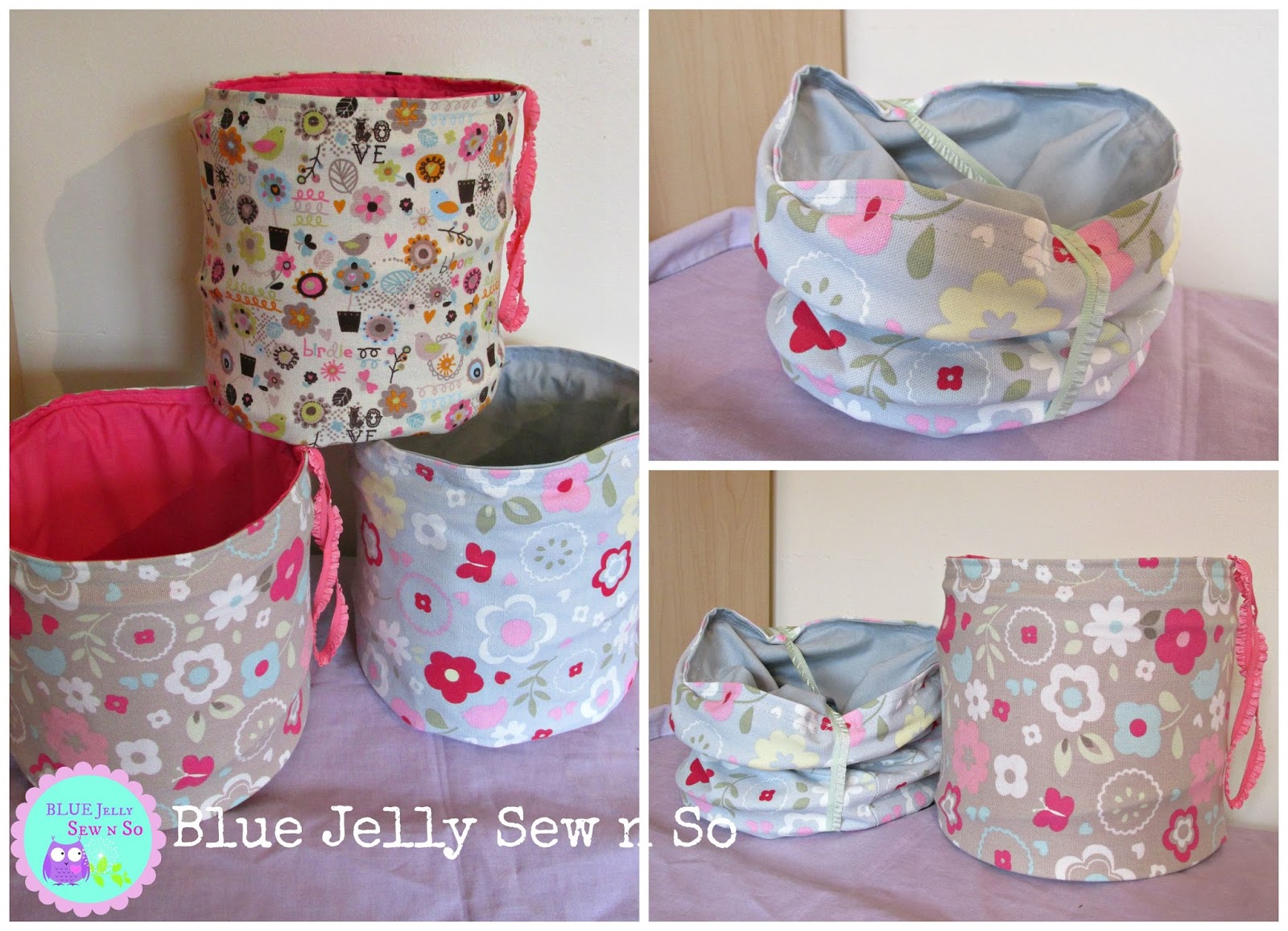 Blue Jelly Sew n So Victoria Rogers Pop Up Fabric Craft Desk Bins